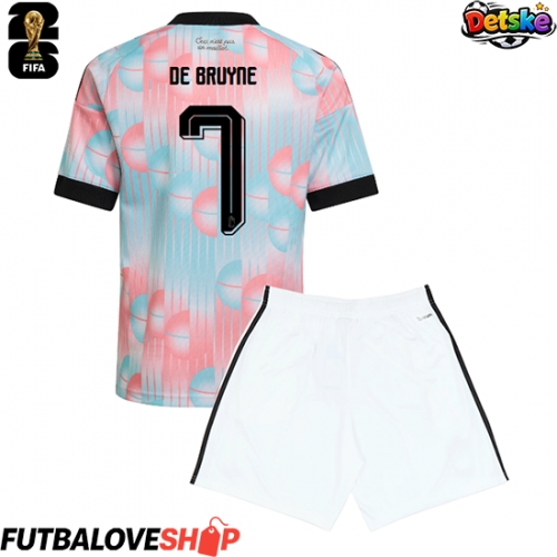 Dres Belgicko Kevin De Bruyne #7 Preč pre deti MS 2026 Krátky Rukáv (+ trenírky)